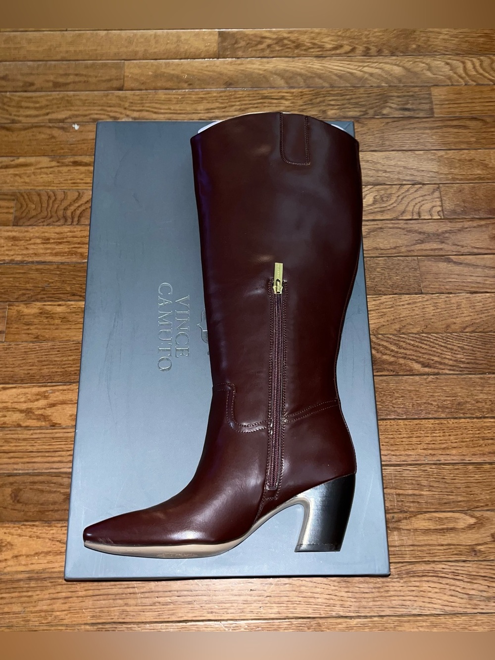 Vince Camuto Cristen Knee High Boots Dark Brown Women’s 8 Wide Calf - Picture 5 of 13